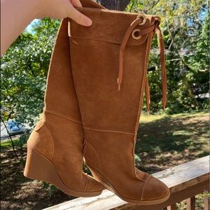 Franco Sarto Wedge Knee High Boots Size 5.5